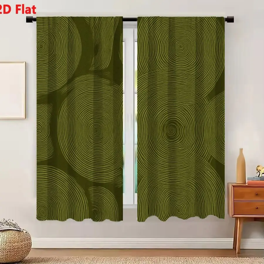 Home Textiles Online - 2Pcs Curtains 2D Flat Abstract Geometric