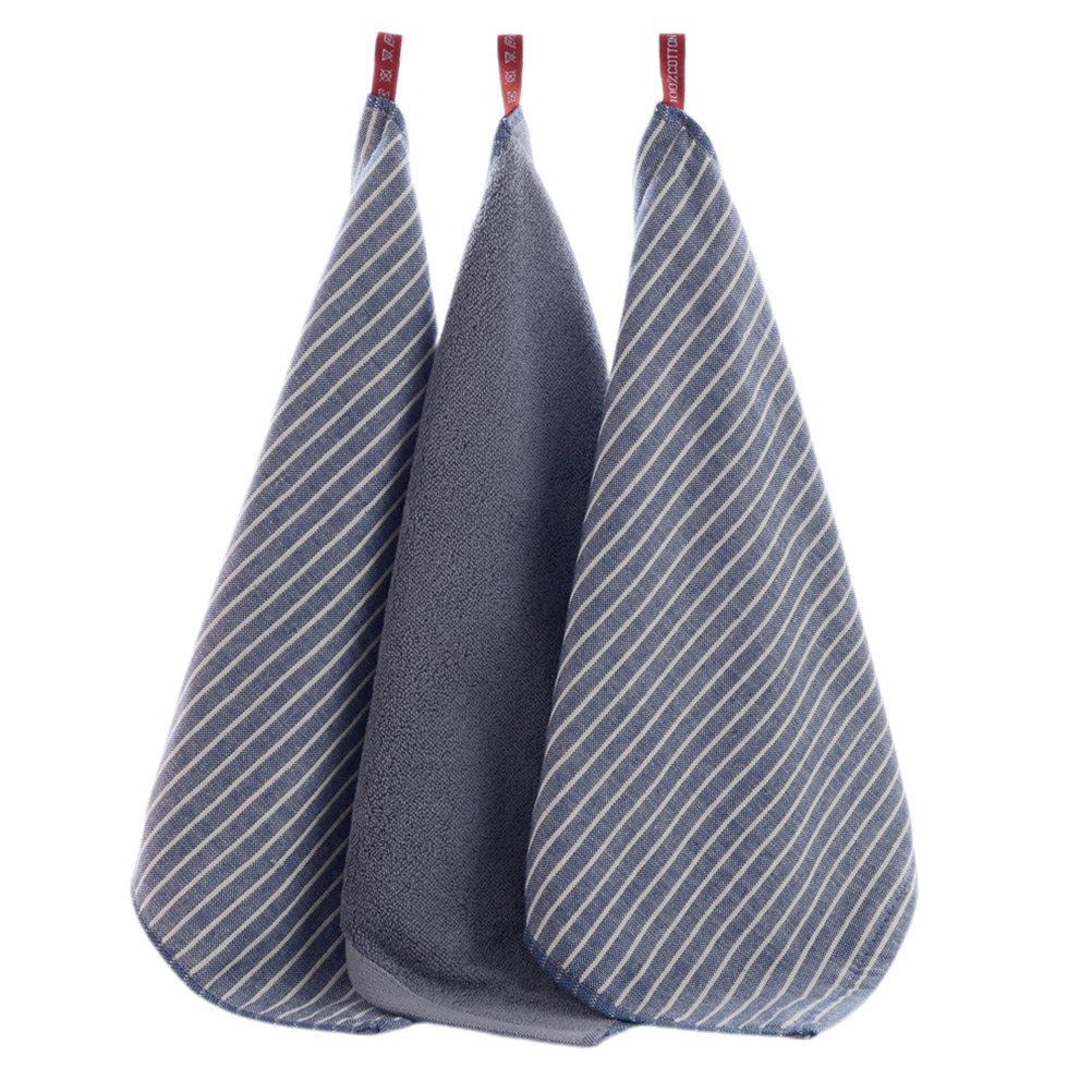 3Pcs Thick Striped Cotton Towe - Home Textiles Pakistan ulasan dan harga