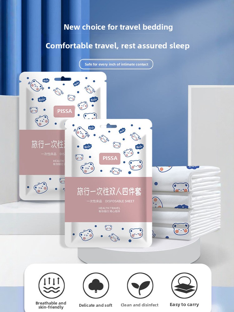Disposable Hotel Bed Linen Set - Linen Duvet Cover ulasan dan harga
