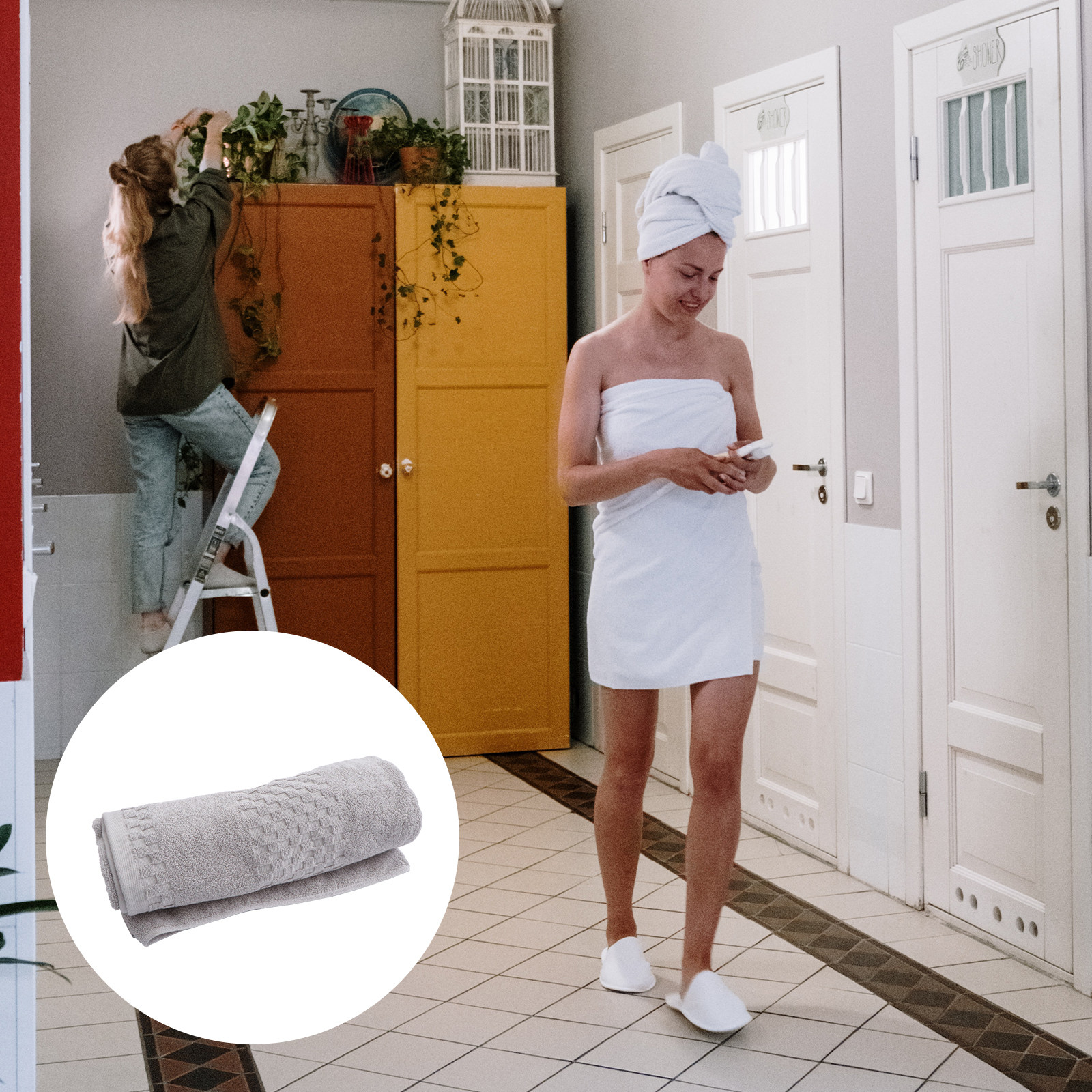 1Pcs Pure Cotton Thick Bath To - Home Textiles Pakistan ulasan dan harga