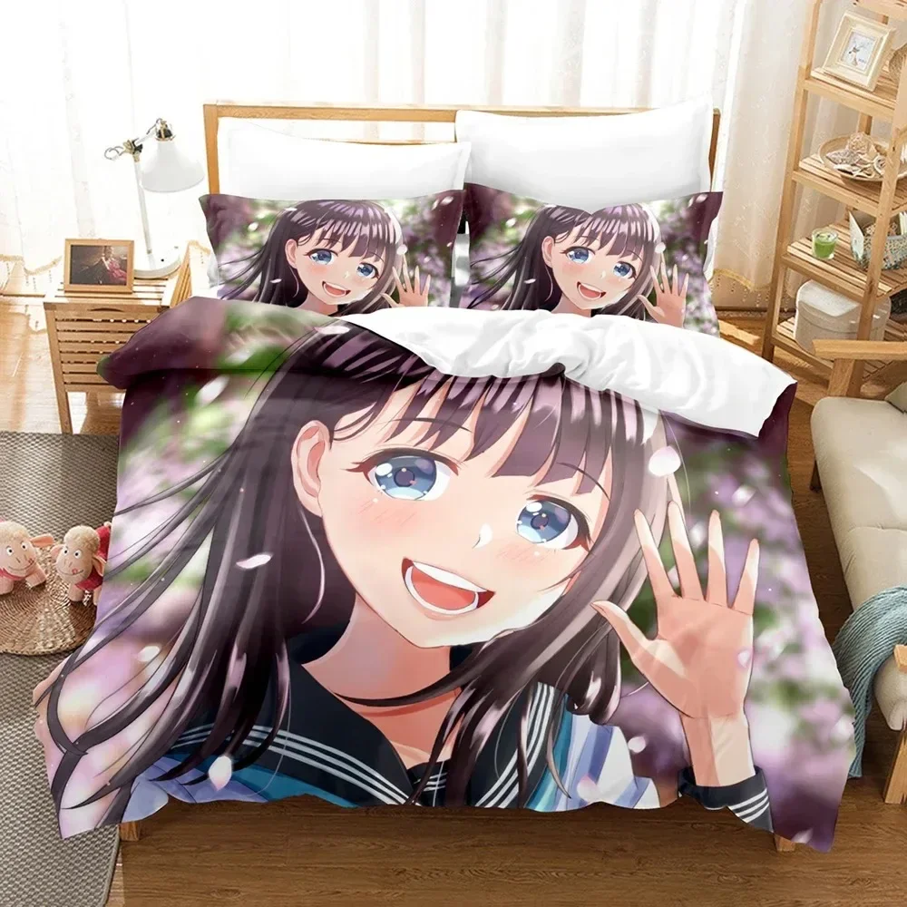 3D Akebis Sailor Uniform Print - Linen Duvet Cover ulasan dan harga