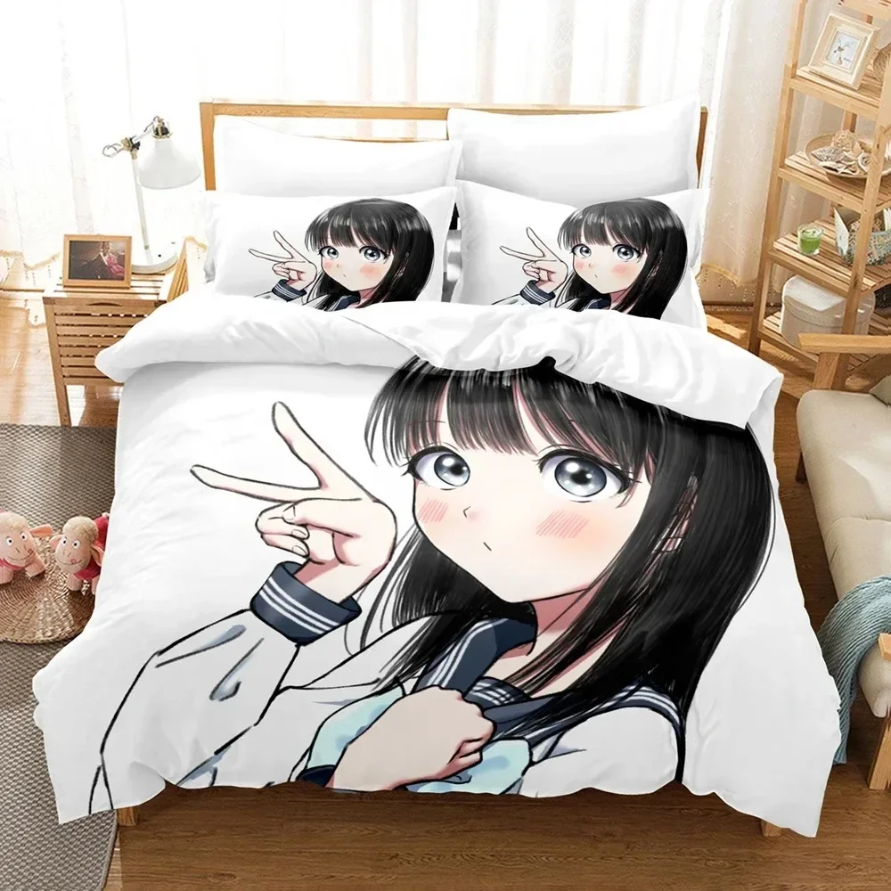 3D Akebis Sailor Uniform Print - Linen Duvet Cover ulasan dan harga